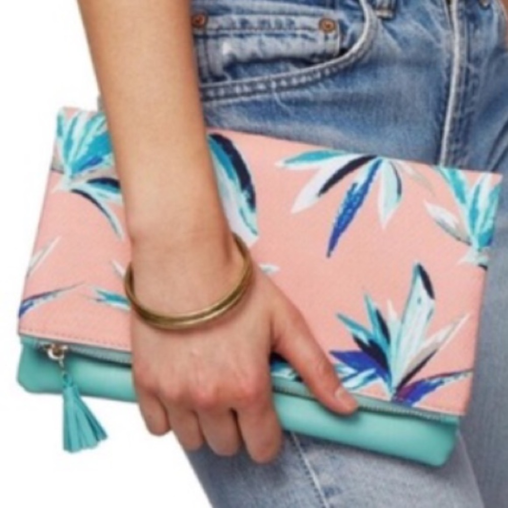 Rachel Pally Reversible Clutch - Coral/Mint - NWT